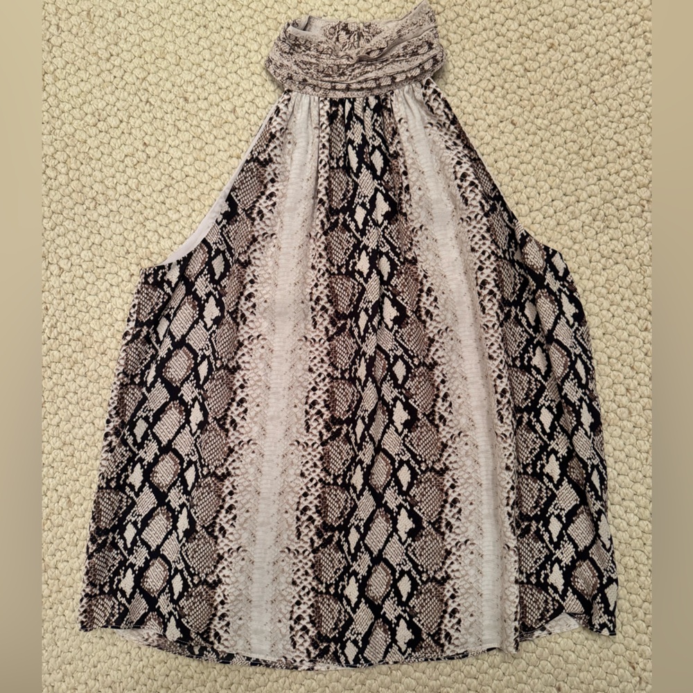 Joie Sleeveless Halter Neck Snakeskin Print Top EUC!! - Picture 5 of 9
